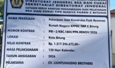Patut Dipertanyakan, Proyek Renovasi Rumah Negara KPPBC Bitung Diduga Sengaja Tutupi Sumber Anggaran